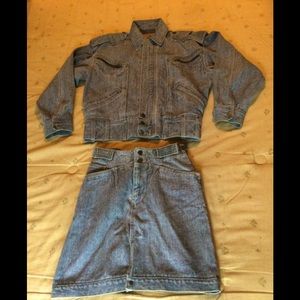 Lizwear Denim Jacket Skirt Set